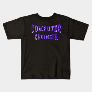 Computer Engineer in Purple Color Text Kids T-Shirt